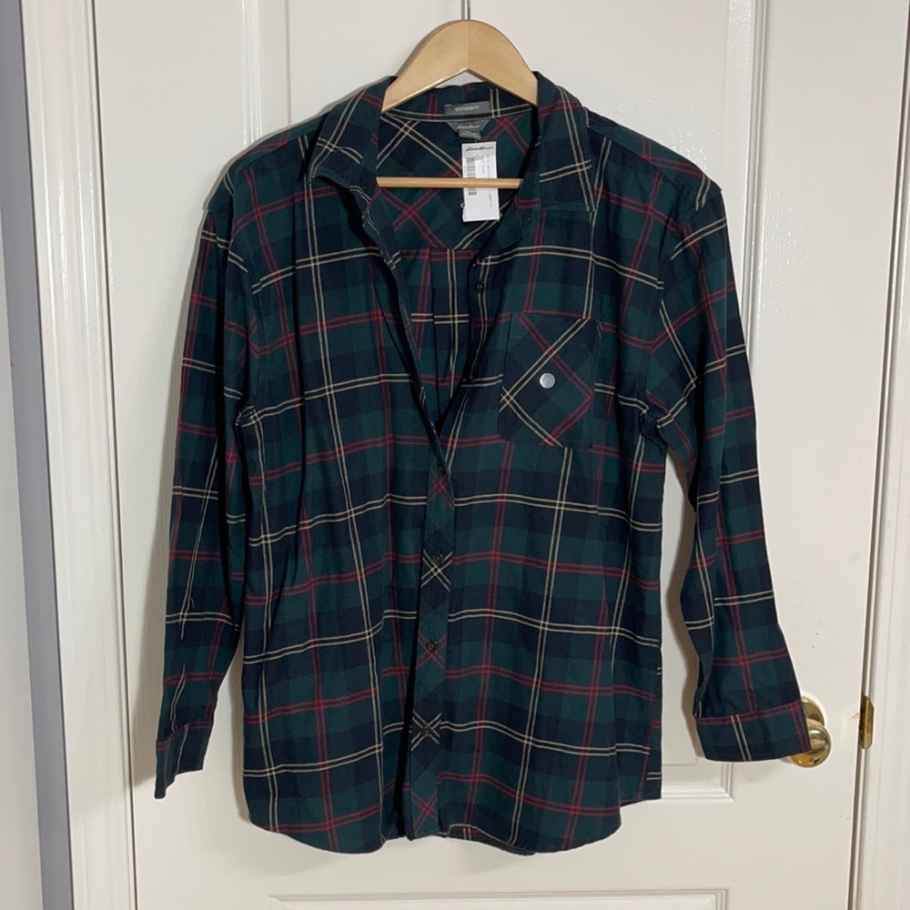 NWT 🚨 Eddie Bauer Boyfriend Plaid Shirt